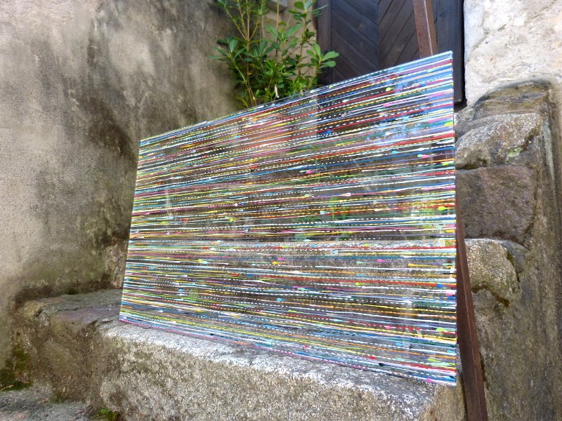 coloured lines 9 2015 84x49 Lack auf Plexiglas, SOLD